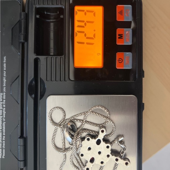 Elegant Silver and Red Cross Pendant Necklace - Picture 4 of 4